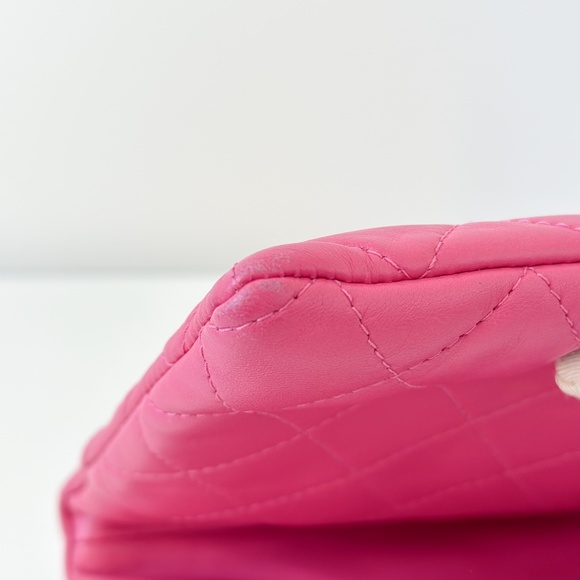 Chanel Pink Quilted Lambskin Fold Over Clutch - Picture 3 of 14